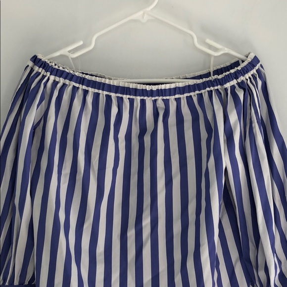 Thomas Mason for JCrew Striped Off Shoulder Blouse - Picture 2 of 8